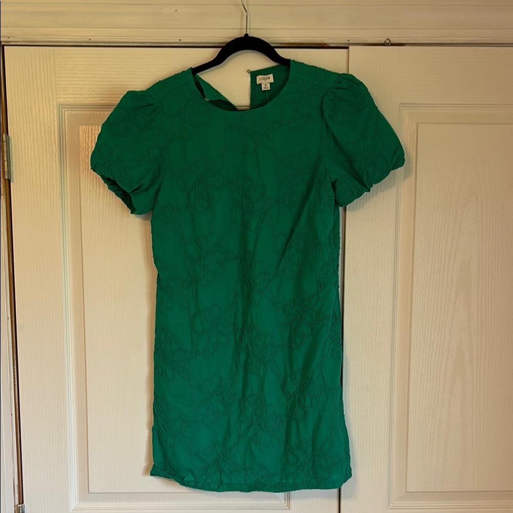 Green  Embroidered Dress J Crew Factory size 6 NWT
